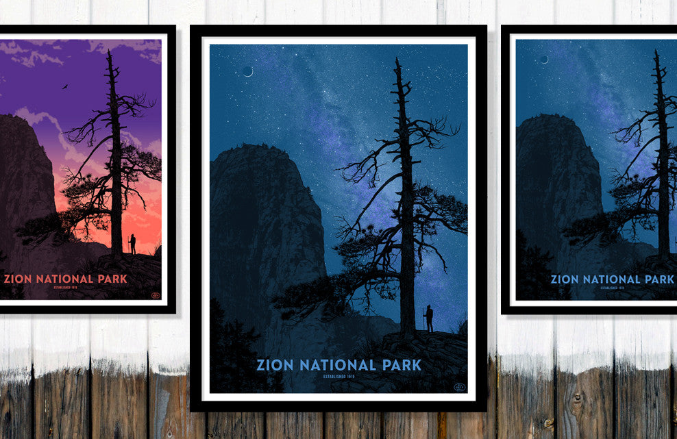 Zion National Park Poster (Large Timed Edition)